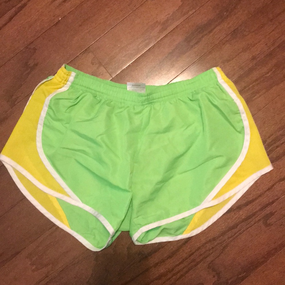 Small green and yell soffe athletic shorts